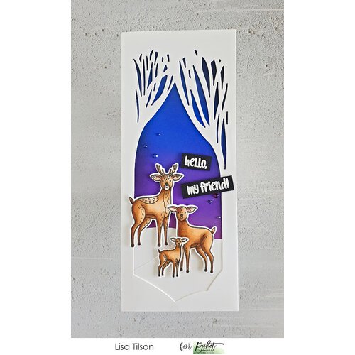 Picket Fence Studios 4"X8" Stamp Set - Forest Critters Stopping By To Say Hello*