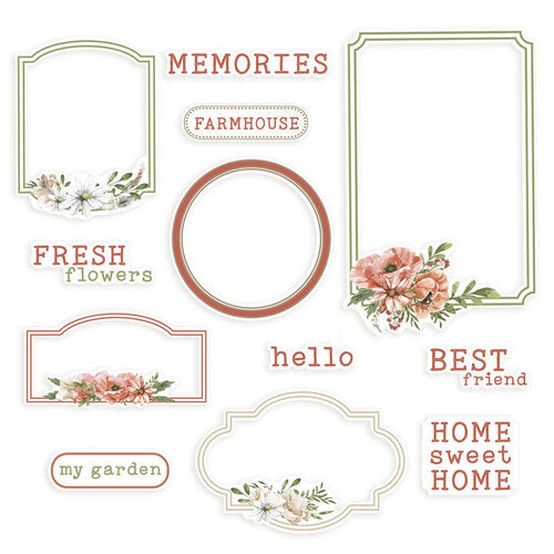 P13 Farm Sweet Farm Ephemera Cardstock Die-Cuts 12 pack - Frames And Words*