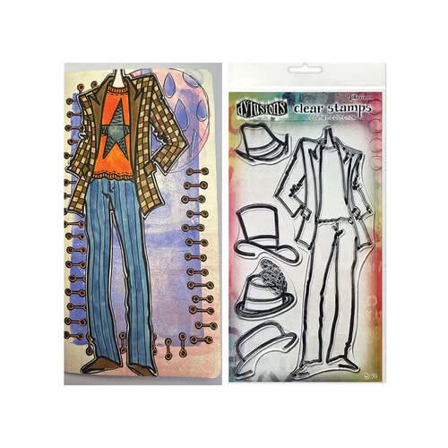 Dyan Reaveley's Dylusions Couture Stamp Set - Man About Town*