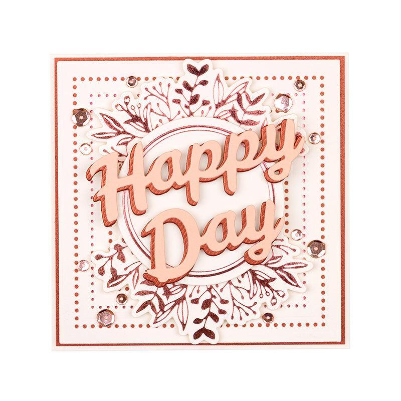 Spellbinders Shapeabilities Die D-Lites Bold Type Etched Die - Happy Day*