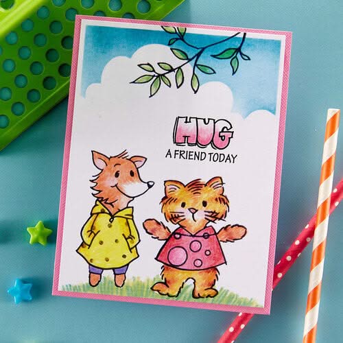 Stampendous FransFormer Fun Clear Stamps - Friends Hugs*