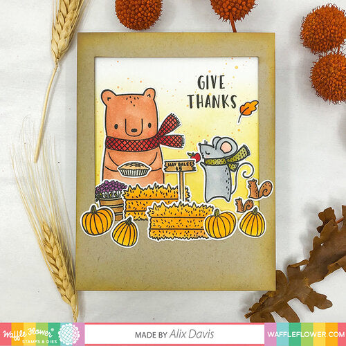 Waffle Flower Crafts Clear Stamps 4 inch X6 inch - Happy Fall*