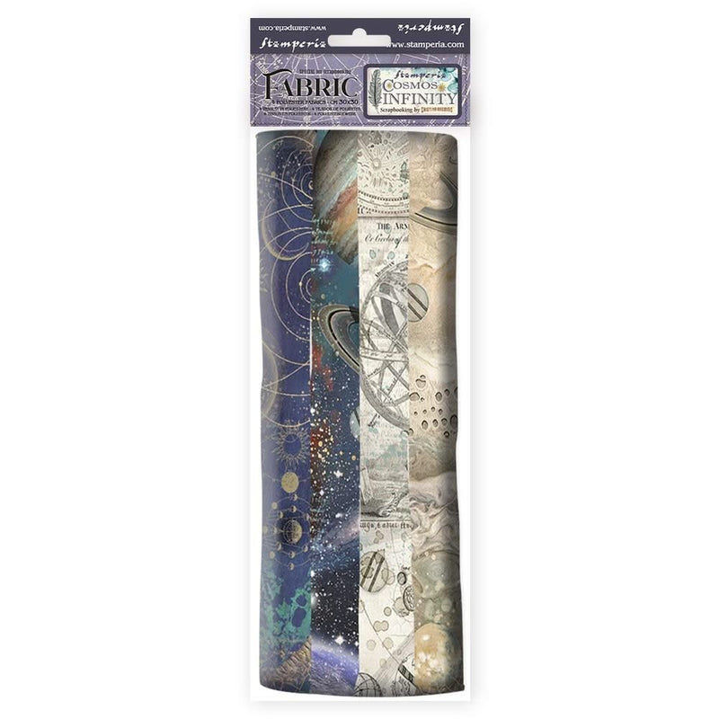 Stamperia Polyester Fabric 12"X12" 4 pack - Cosmos Infinity*