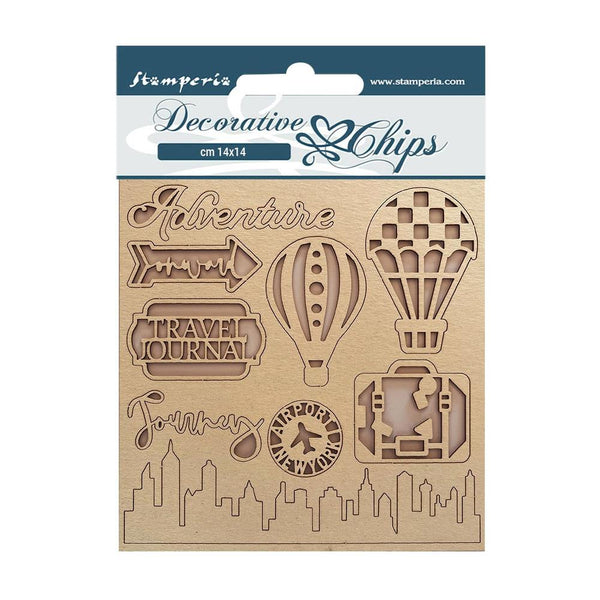 Stamperia Decorative Chips 5.5"X5.5" - Sir Vagabond Aviator Travel*