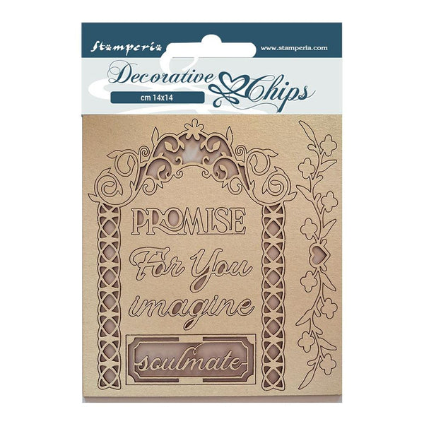 Stamperia Decorative Chips 5.5"X5.5" - Garden Of Promises, Promise For You*