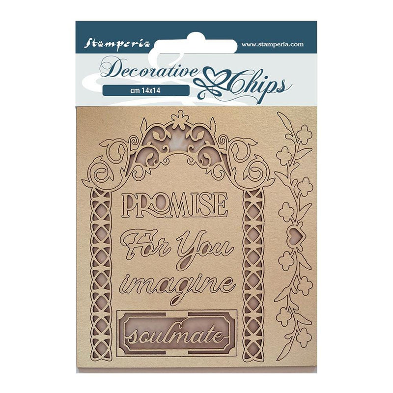 Stamperia Decorative Chips 5.5"X5.5" - Garden Of Promises, Promise For You*