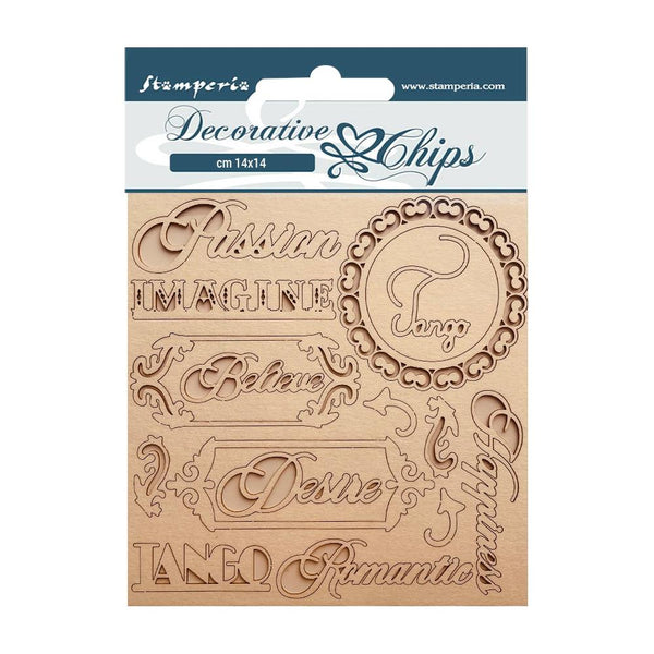 Stamperia Decorative Chips 5.5"X5.5" (13.9x13.9cm) - Desire Writings*