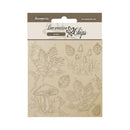 Stamperia Decorative Chips 5.5"x 5.5" - Woodland - Mushrooms And Leaves