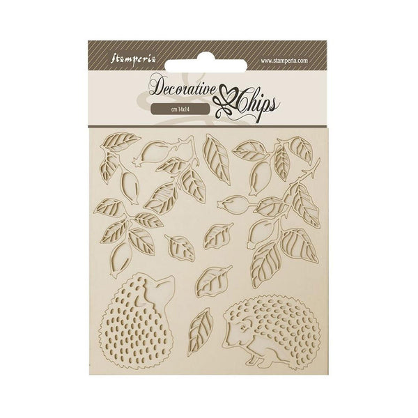 Stamperia Decorative Chips 5.5"x 5.5" - Woodland - Hedgehog*