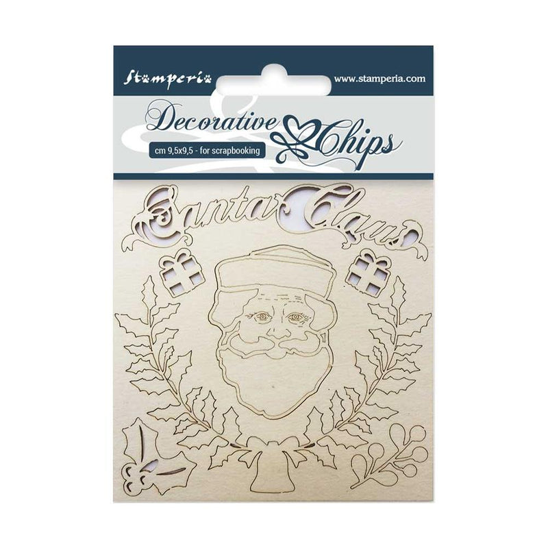 Stamperia Decorative Chips 3.75in x 3.75in - Santa Claus*