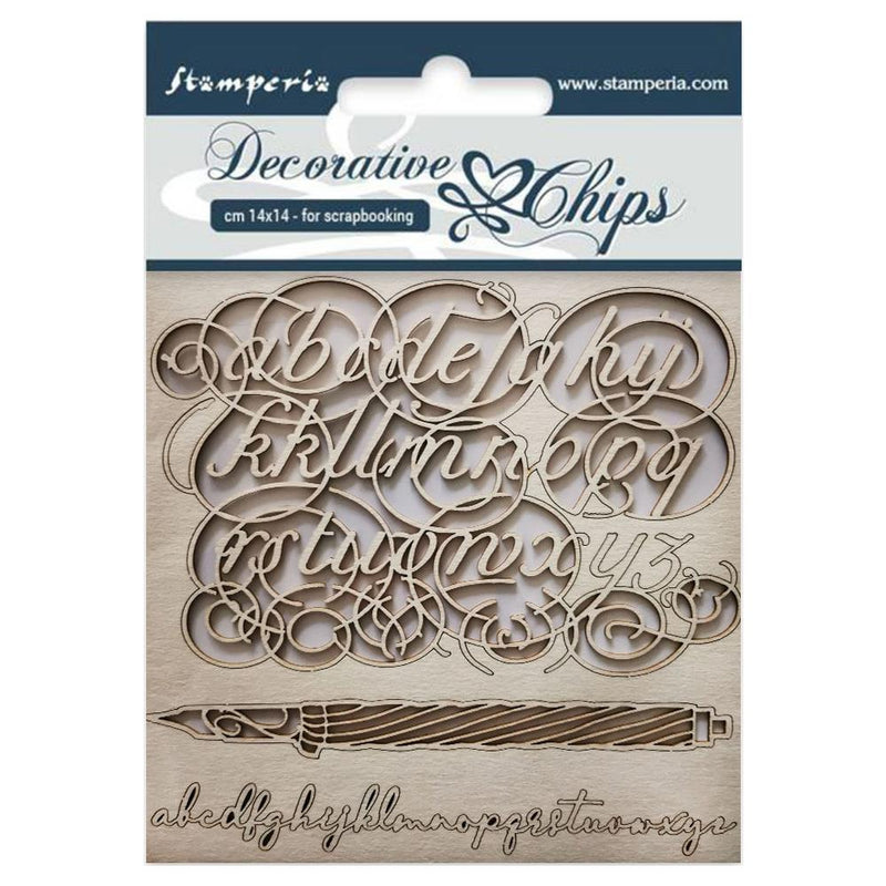 Stamperia Decorative Chips 5.5"X5.5" - Alphabet