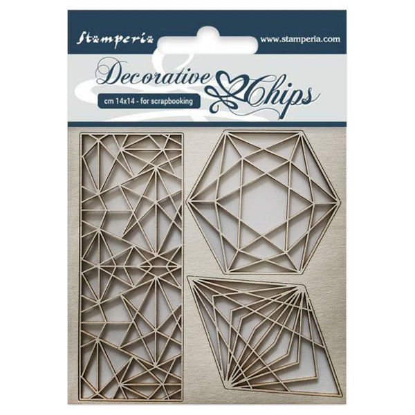 Stamperia Decorative Chips 5.5"X5.5" - Geometry*