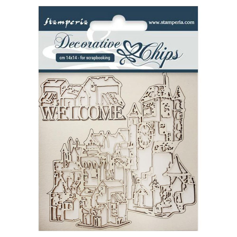 Stamperia Decorative Chips 5.5"X5.5" - Welcome