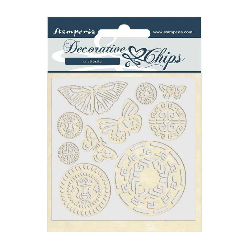 Stamperia Decorative Chips 5.5"X5.5" - Amazon Butterfly, Tribal*