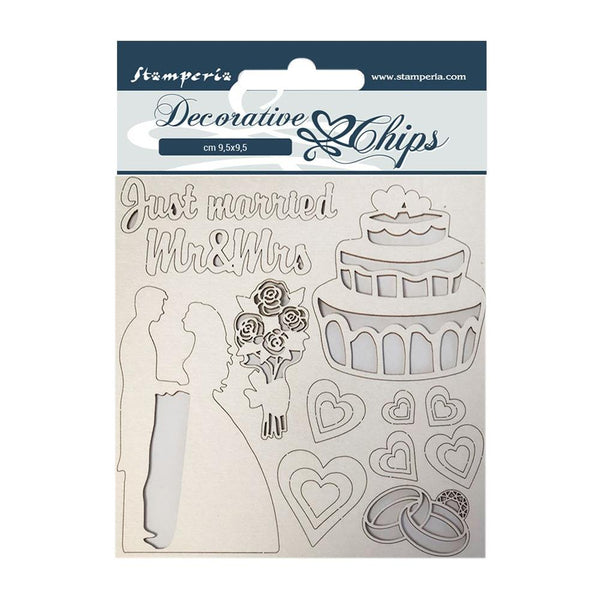 Stamperia Decorative Chips 5.5"X5.5" - Just Married, Sleeping Beauty*