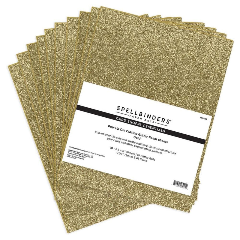 Spellbinders Pop-Up Die Cutting Glitter Foam Sheets Gold