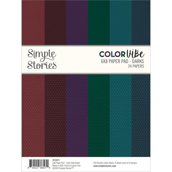Simple Stories Double-Sided Paper Pad 6"X8" 24pack Colour Vibe Darks