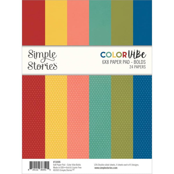 Simple Stories Double-Sided Paper Pad 6"X8" 24pack Colour Vibe Bolds
