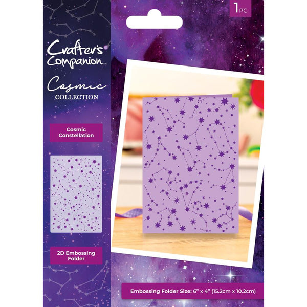 Crafter's Companion Cosmic 2D Embossing Folder 6"X4" Cosmic Constellation