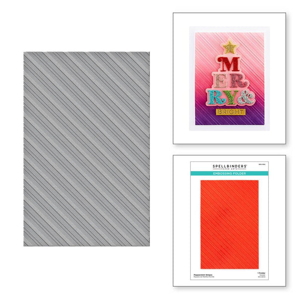 Spellbinders Embossing Folder Peppermint Stipes
