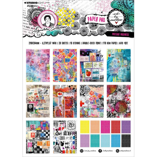 Art By Marlene Signature Collection Designer Paper Pad Nr. 132, Postage Madness