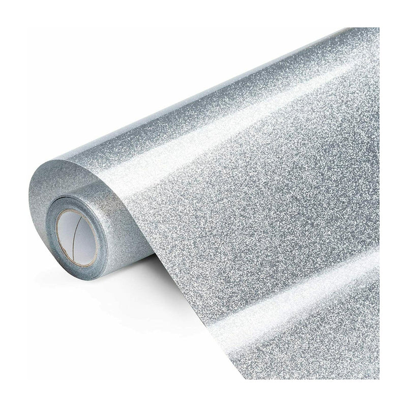 Poppy Crafts 10"x5' Heat Transfer Glitter Vinyl - Silver