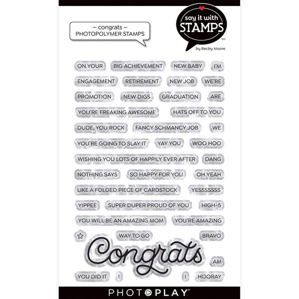 PhotoPlay Say It With Stamps Photopolymer Stamps - Congrats 4in x 6in