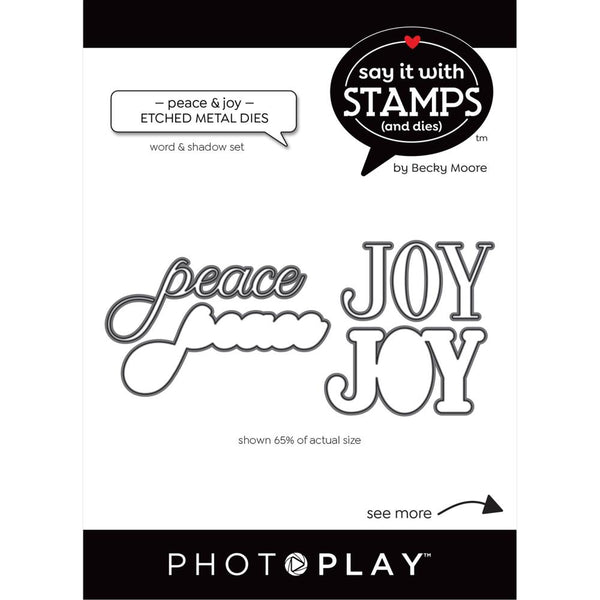 PhotoPlay Say It With Stamps Die Set - Peace/Joy