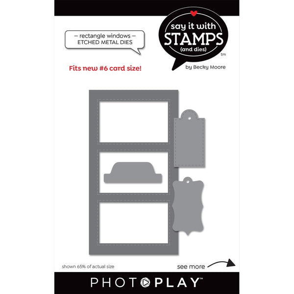 PhotoPlay Say It With Stamps Die Set - #6 Rectangle Window