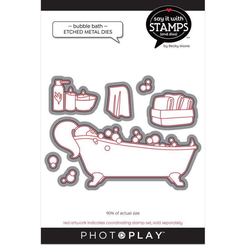 PhotoPlay Say It With Stamps Die Set - Bubble Bath