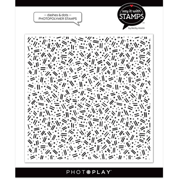 PhotoPlay Say It With Stamps Set - Dashes & Dots Background
