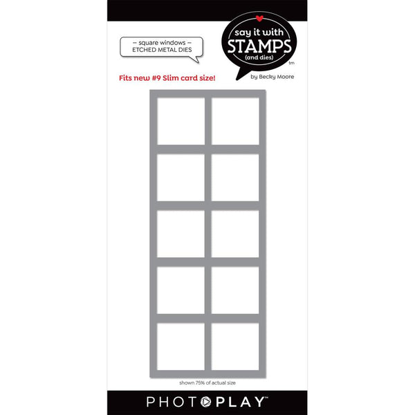 PhotoPlay Say It With Stamps Die Set - #9 Square Window