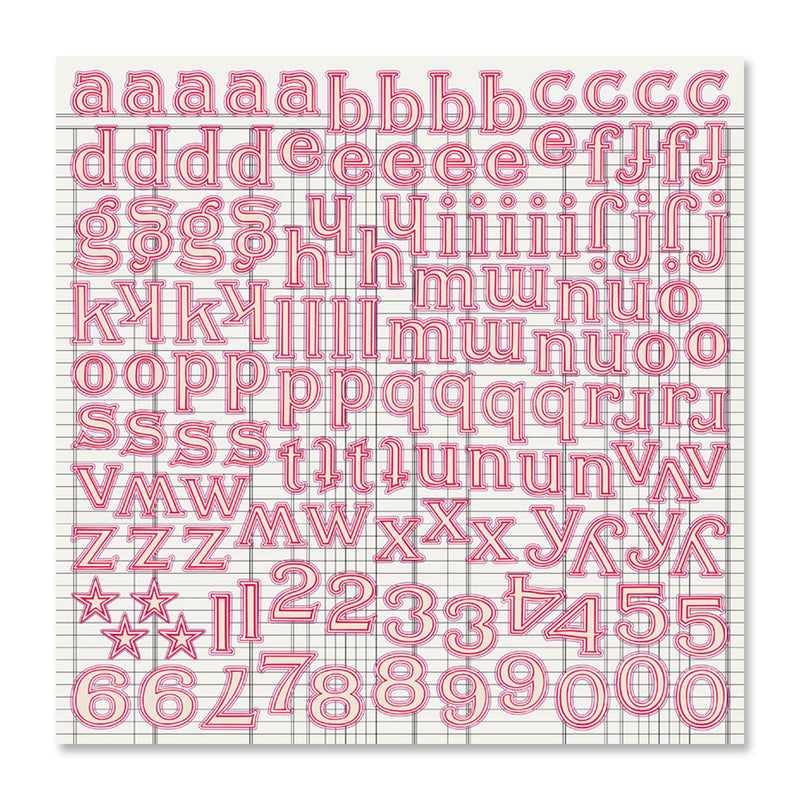 Jenni Bowlin - 12 x 12  Alphabet Cardstock Stickers - Red Trim*