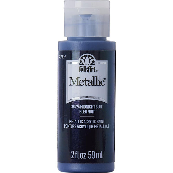 FolkArt Metallic Acrylic Paint 2oz - Midnight Blue