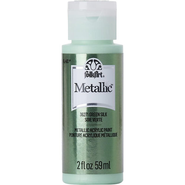 FolkArt Metallic Acrylic Paint 2oz - Green Silk*