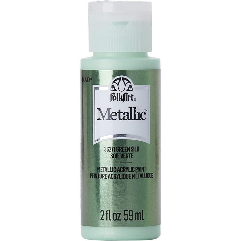 FolkArt Metallic Acrylic Paint 2oz - Green Silk*