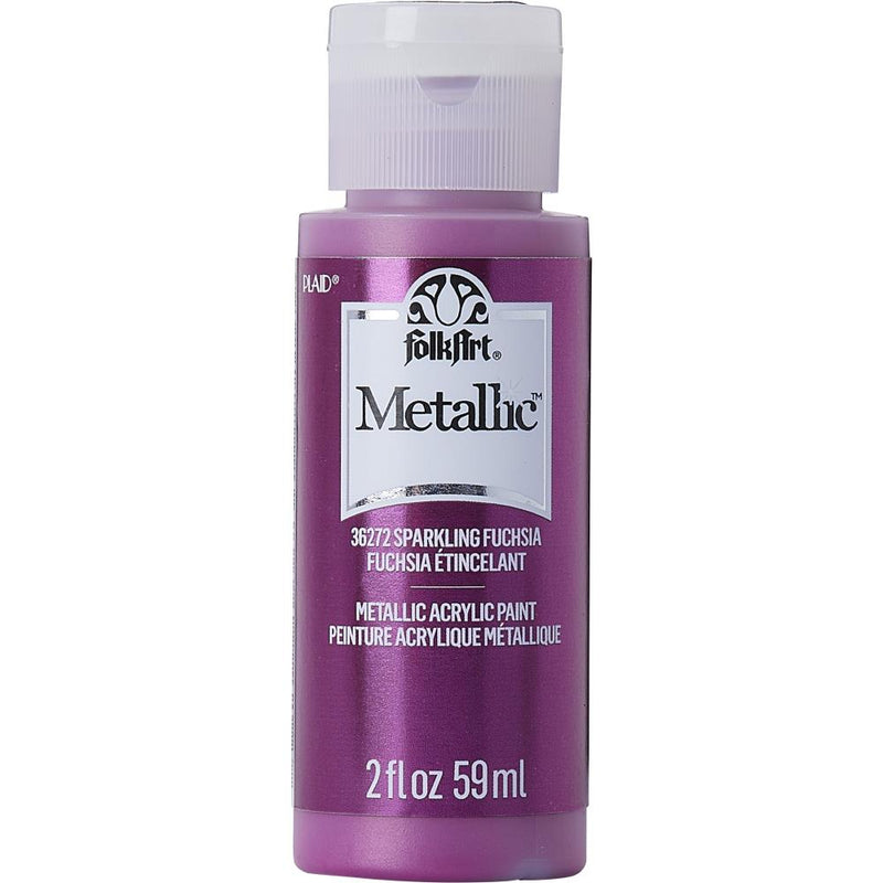 FolkArt Metallic Acrylic Paint 2oz - Sparkling Fuchsia*