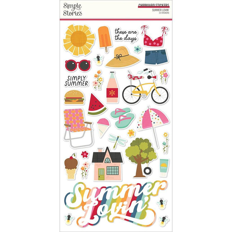 Simple Stories Summer Lovin' Chipboard Stickers 6"X12"*