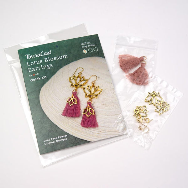 TierraCast Lotus Blossom Earrings Jewellery Making Kit*