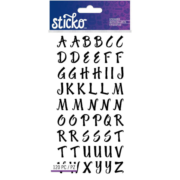 Sticko Alphabet Stickers - Black Letters Mini
