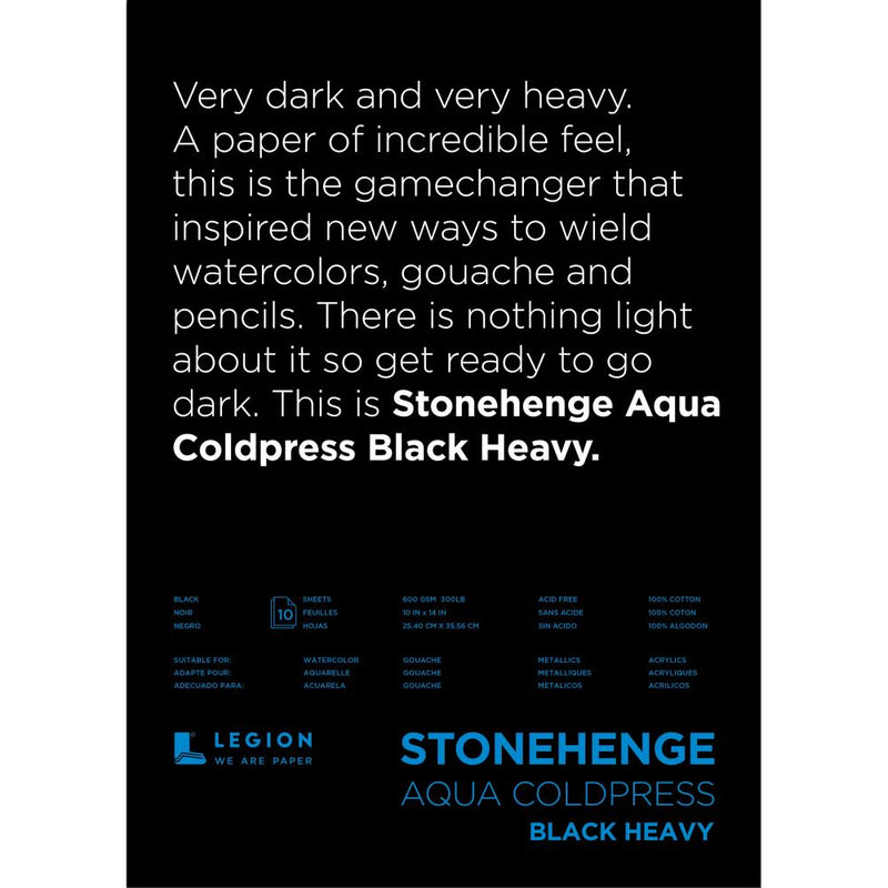 Stonehenge Aqua Coldpress 10x14 Black 300lb*