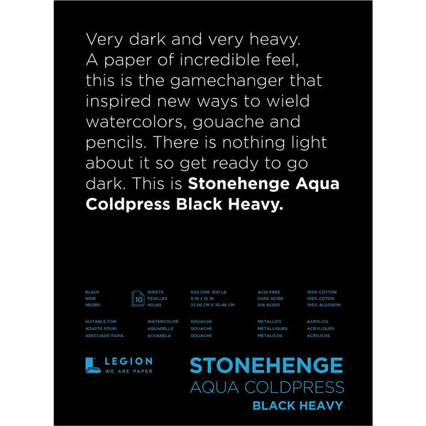 Stonehenge Aqua Coldpress 5x7 Black 140lb