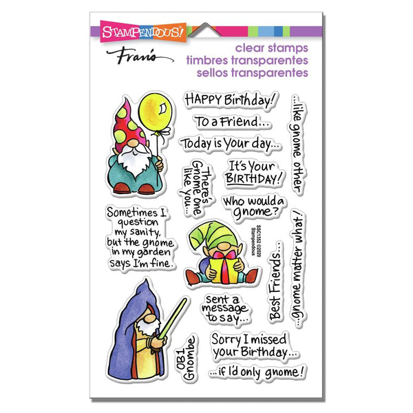 Stampendous Perfectly Clear Stamps - Gnome Sayings - 4in x  6in set