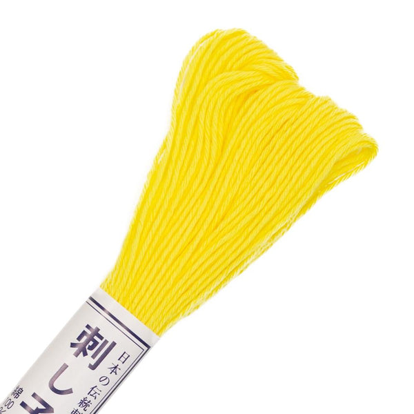 Olympus Sashiko Cotton Thread 22yd - Solid - Lemon Yellow