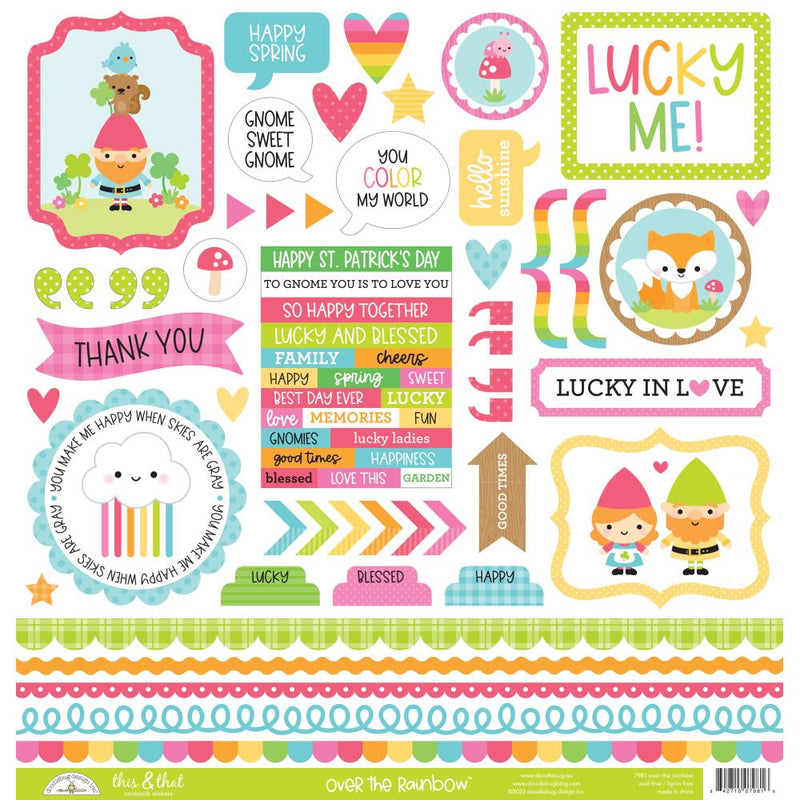 Doodlebug This & That Cardstock Stickers 12"X12" (30.5cm x 30.5cm)  Over The Rainbow