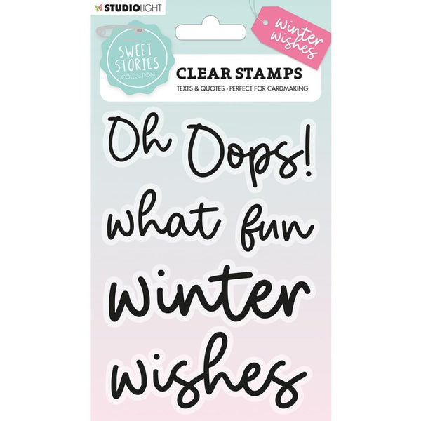 Studio Light Sweet Stories Clear Stamps - Nr. 162, Quotes Large Winter Wishes