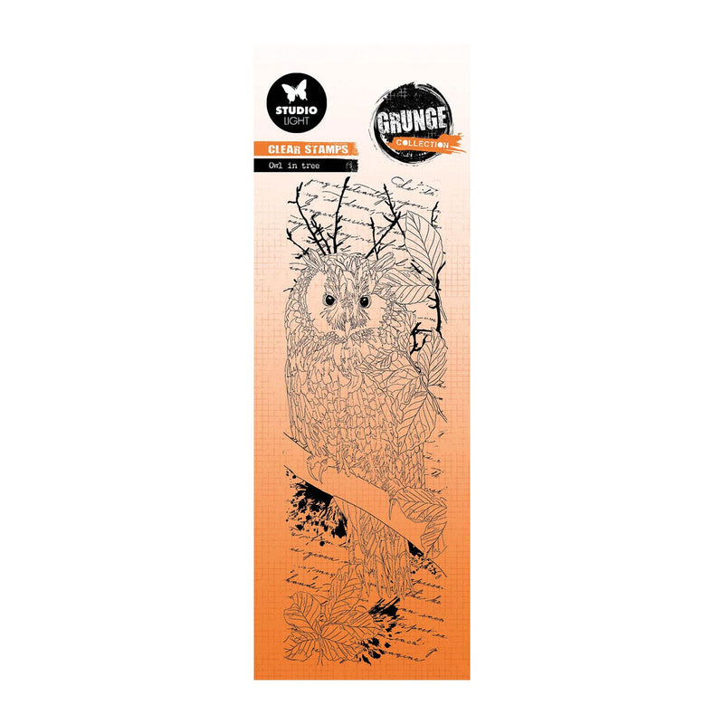 Studio Light Grunge Collection Clear Stamp - Owl in Tree