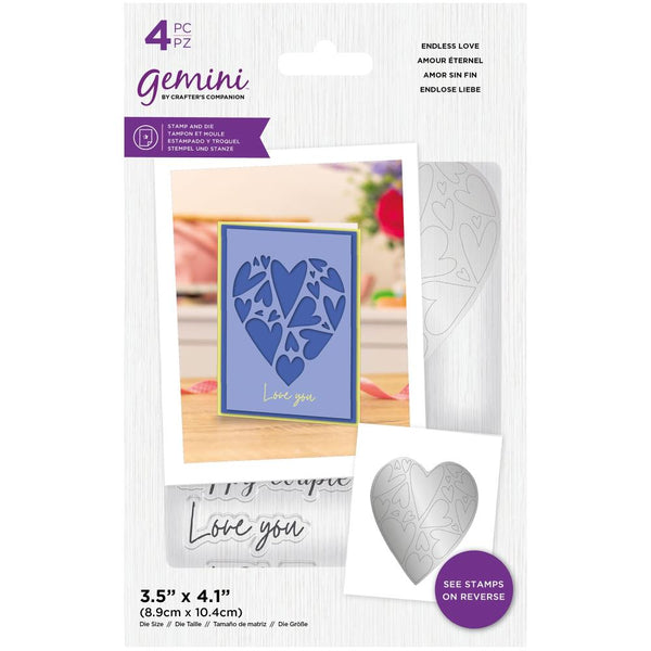 Crafter's Companion Gemini Clear Stamps & Dies Set - Endless Love