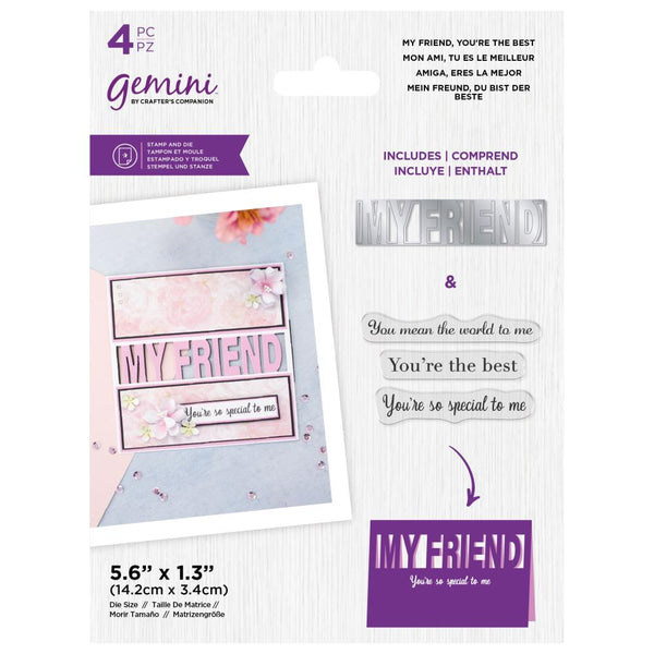 Crafter's Companion Gemini Clear Stamps & Die - My Friend