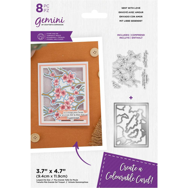 Crafter's Companion Gemini Clear Stamps & Die Sent With Love